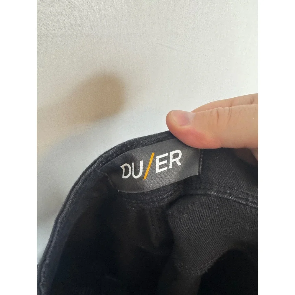 DU/ER L2X Relaxed Taper Performance Denim Jeans Black 36x32 COOLMAX